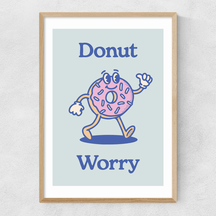 Donut Worry Narrow Oak Frame