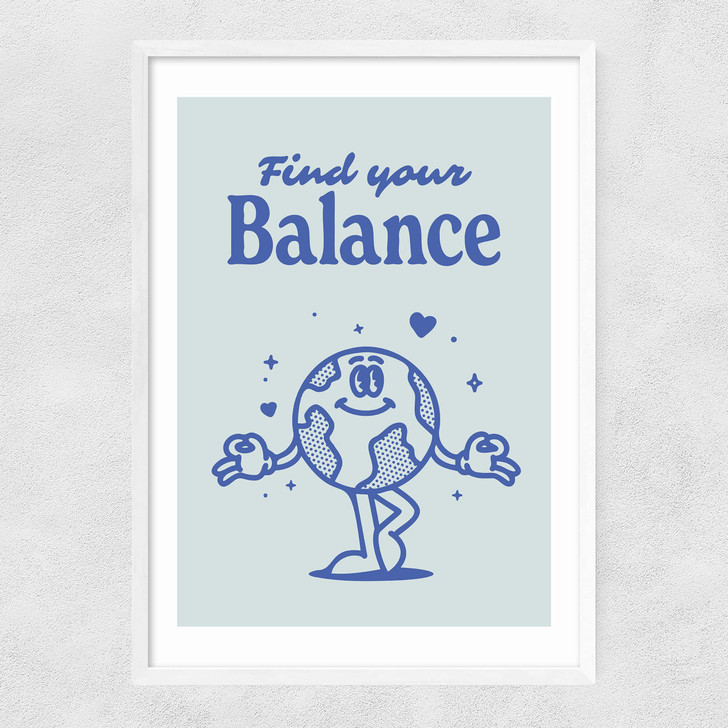 Find Your Balance Narrow White Frame