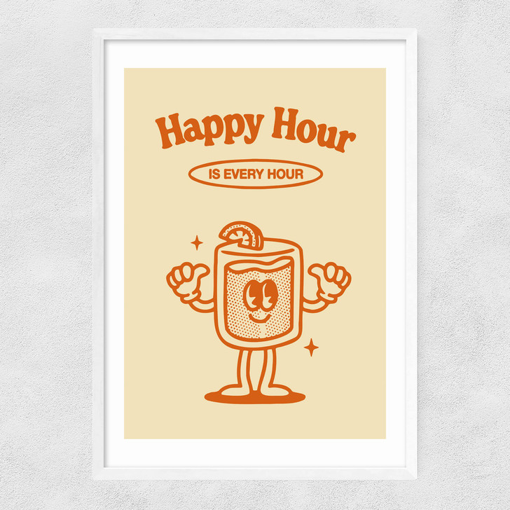 Happy Hour Is Every Hour Narrow White Frame Happy Hour Is Every Hour Narrow White Frame