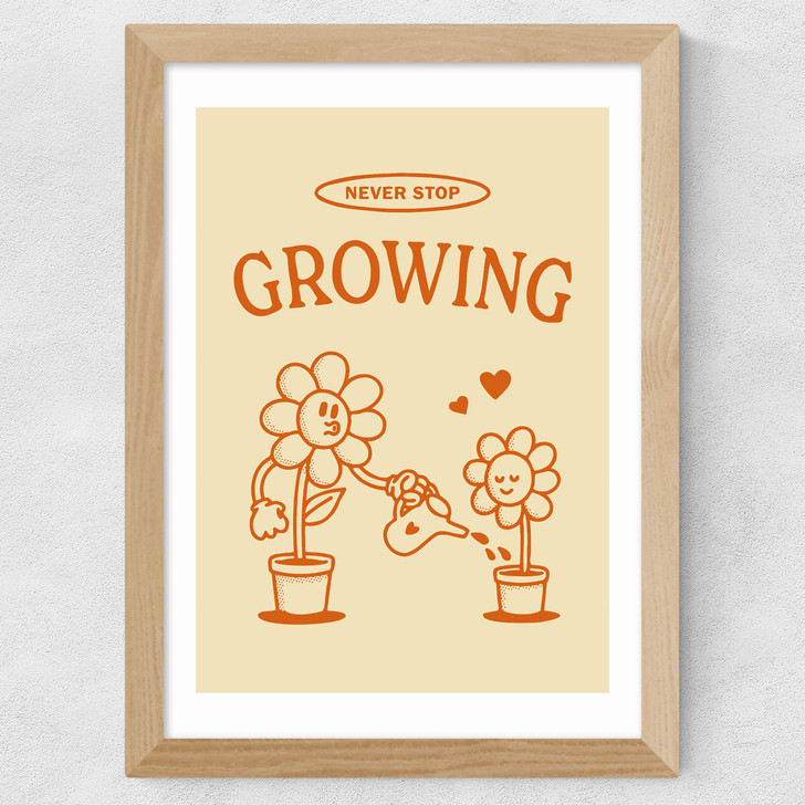 Never Stop Growing Wide Oak Frame