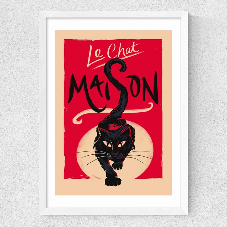 Le Chat Maison Medium White Frame