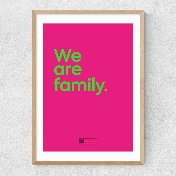 We Are Family Narrow Oak Frame