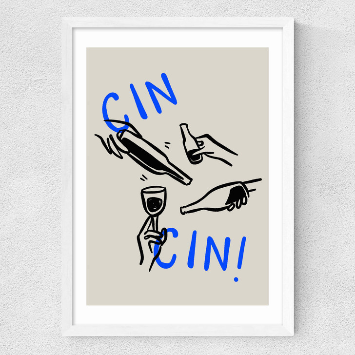 Cin Cin by SimplyExtraJordanary Medium White Frame