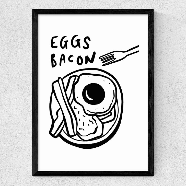 Eggs Bacon Medium Black Frame Eggs Bacon Medium Black Frame