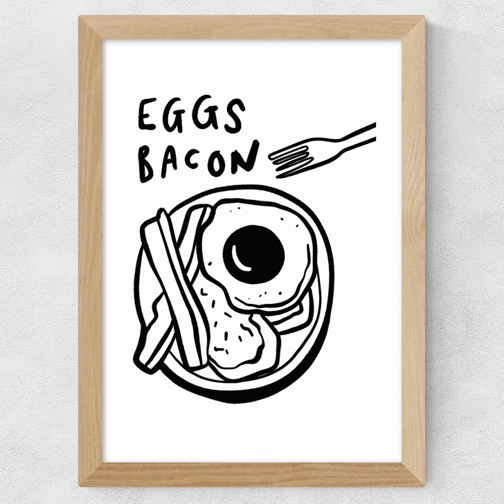 Eggs Bacon Wide Oak Frame Eggs Bacon Wide Oak Frame