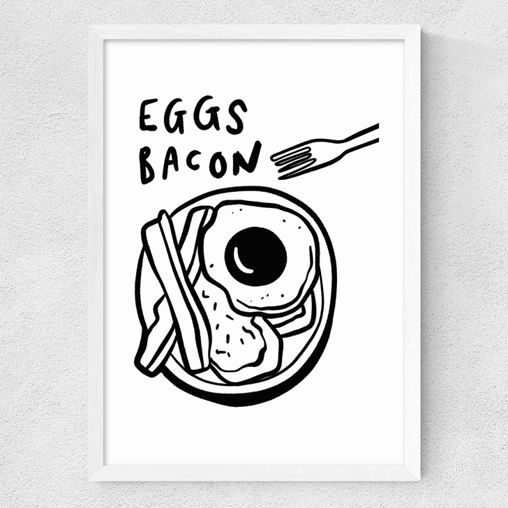 Eggs Bacon Medium White Frame Eggs Bacon Medium White Frame