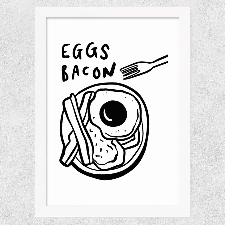 Eggs Bacon Wide White Frame Eggs Bacon Wide White Frame