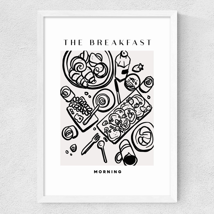 The Breakfast Medium White Frame