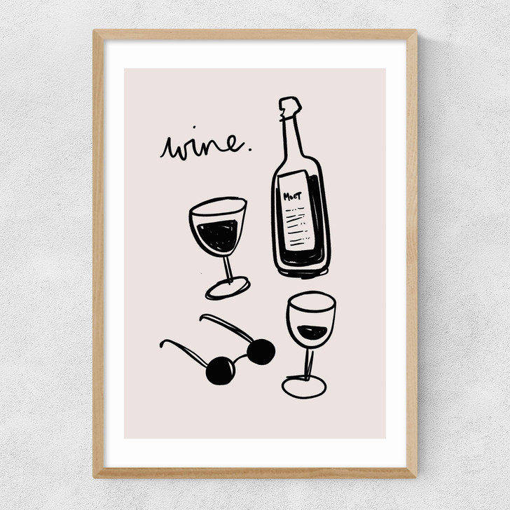 Wine Narrow Oak Frame Wine Narrow Oak Frame