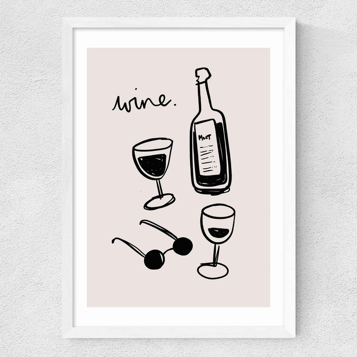 Wine Medium White Frame Wine Medium White Frame