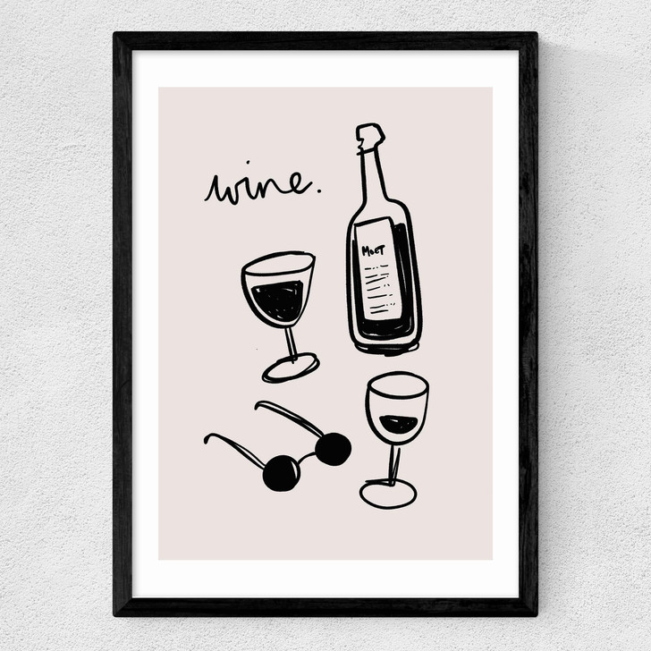 Wine Medium Black Frame