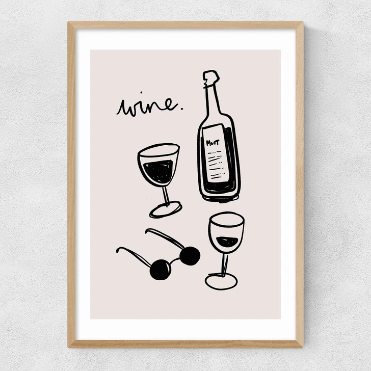 Wine Narrow Oak Frame
