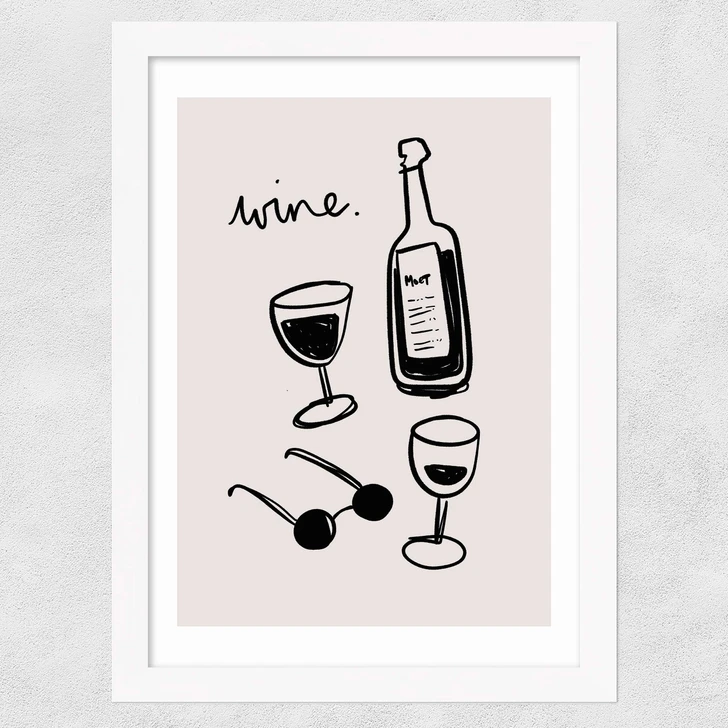 Wine Wide White Frame