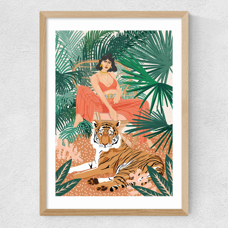Tiger Woman Medium Oak Frame Tiger Woman Medium Oak Frame