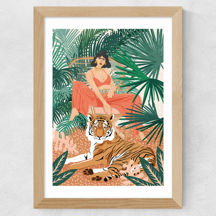 Tiger Woman Wide Oak Frame Tiger Woman Wide Oak Frame