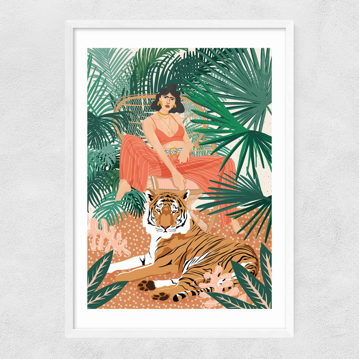Tiger Woman Narrow White Frame Tiger Woman Narrow White Frame