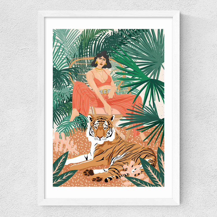 Tiger Woman Medium White Frame Tiger Woman Medium White Frame
