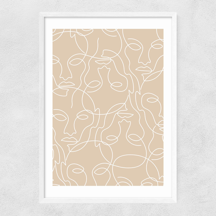 One Line Faces Narrow White Frame One Line Faces Narrow White Frame