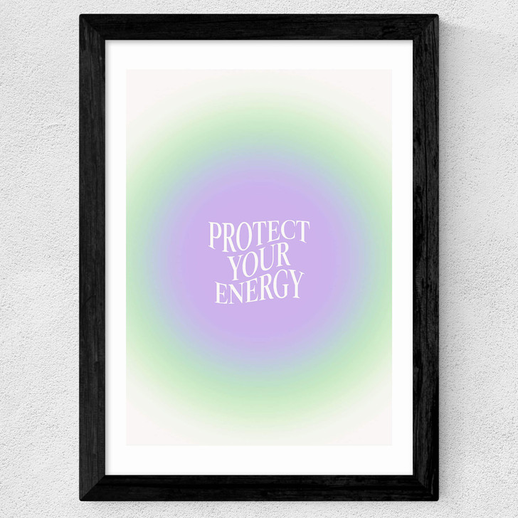 Protect Your Energy Wide Black Frame