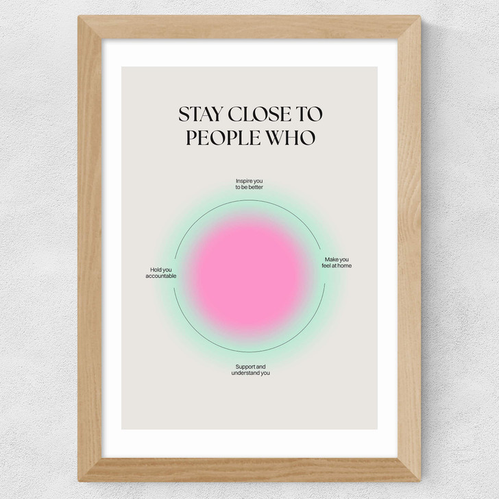 Stay Close Wide Oak Frame
