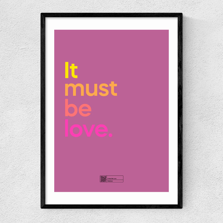 It Must Be Love by Say It With Songs Narrow Black Frame