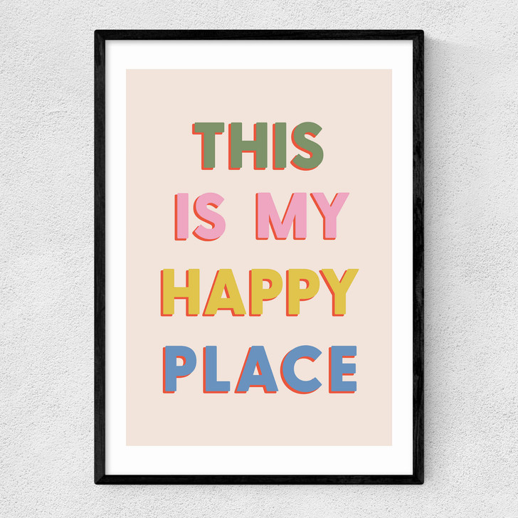 This Is My Happy Place Narrow Black Frame