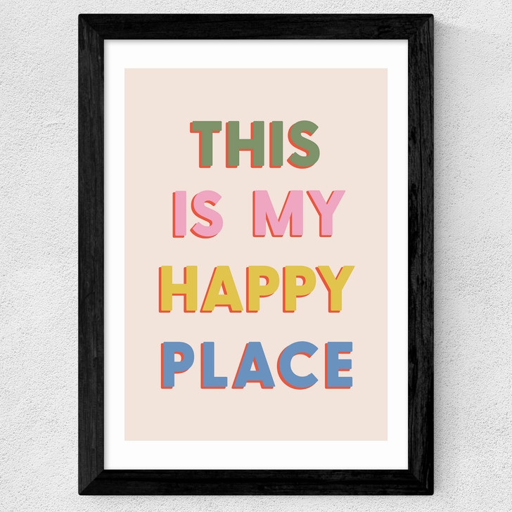 This Is My Happy Place Wide Black Frame