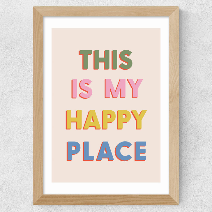 This Is My Happy Place Wide Oak Frame