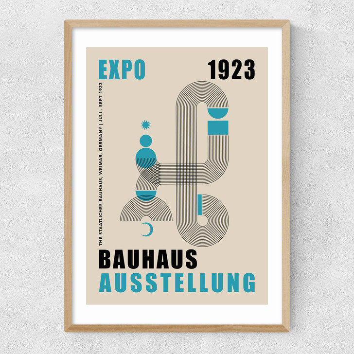 Blue Bauhaus Narrow Oak Frame Blue Bauhaus Narrow Oak Frame