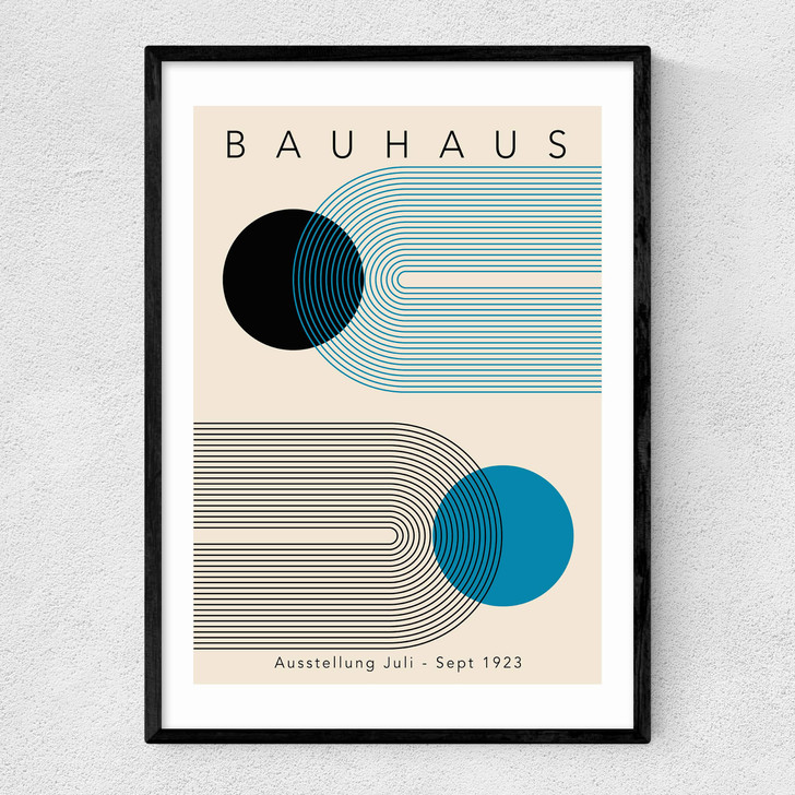 Blue Bauhaus II Narrow Black Frame Blue Bauhaus II Narrow Black Frame