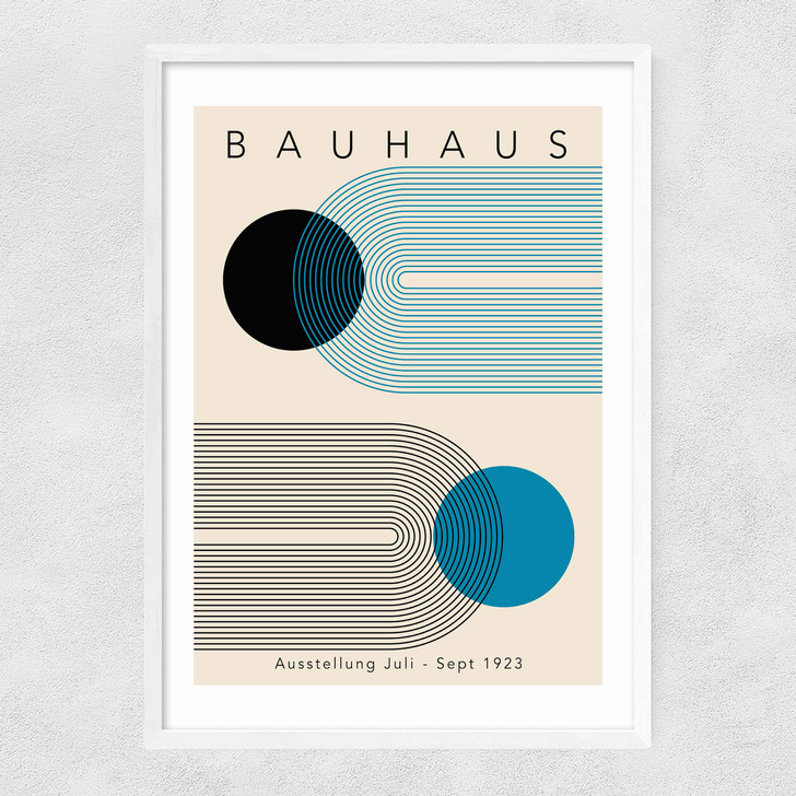 Blue Bauhaus II Narrow White Frame Blue Bauhaus II Narrow White Frame