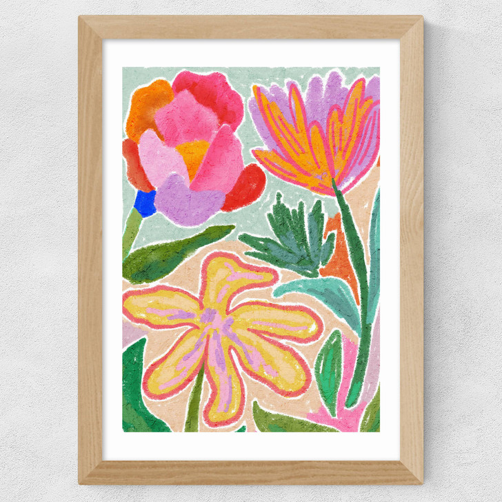 Blooming Garden Wide Oak Frame Blooming Garden Wide Oak Frame