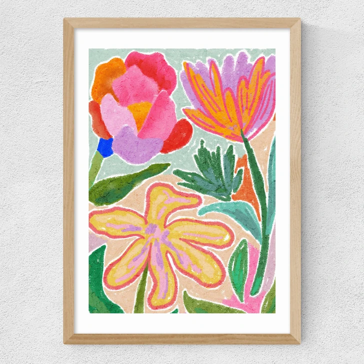 Blooming Garden Medium Oak Frame