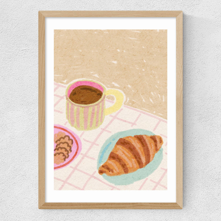 Coffee and Croissant Beige Blush Medium Oak Frame Coffee and Croissant Beige Blush Medium Oak Frame
