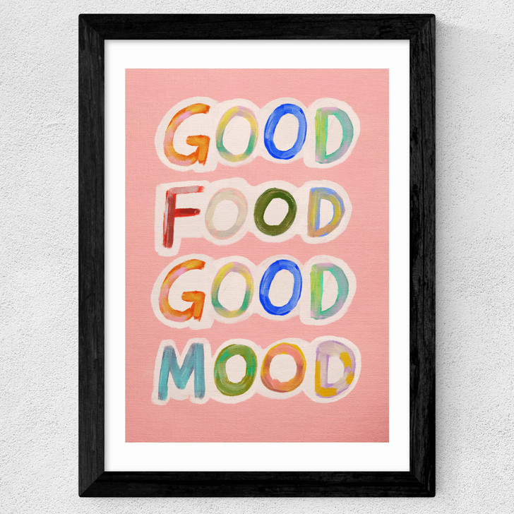 Good Food Good Mood Wide Black Frame Good Food Good Mood Wide Black Frame
