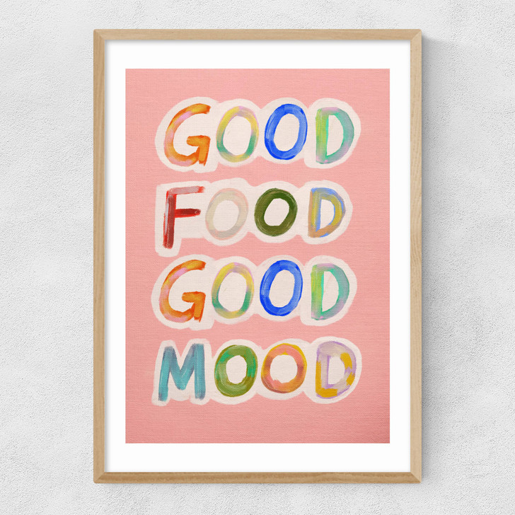 Good Food Good Mood Narrow Oak Frame Good Food Good Mood Narrow Oak Frame