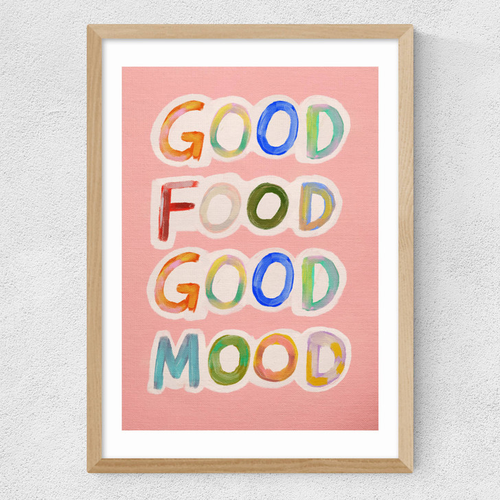 Good Food Good Mood Medium Oak Frame Good Food Good Mood Medium Oak Frame