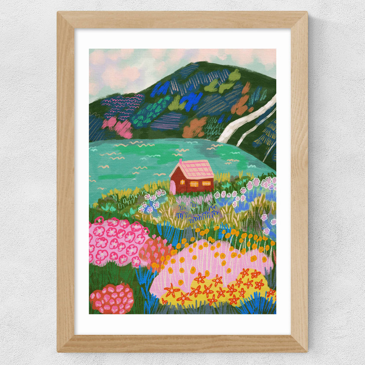 House by the Lake Wide Oak Frame