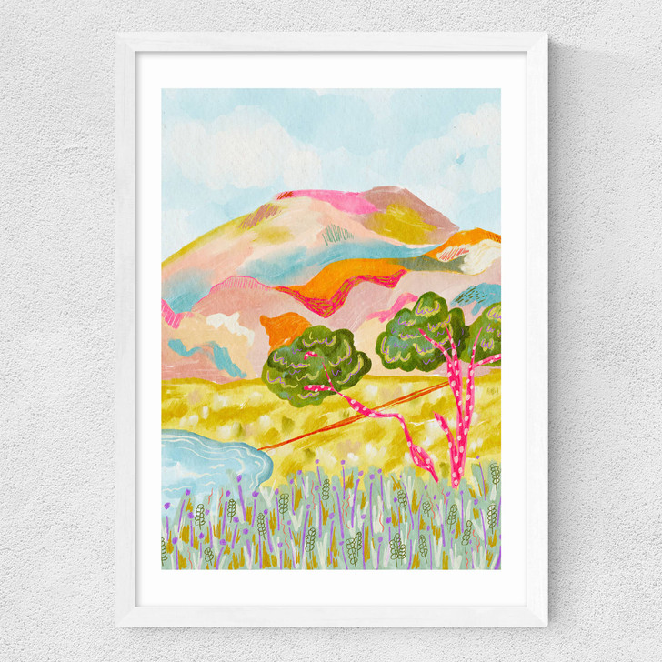 Mountain love Medium White Frame