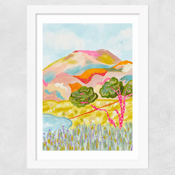 Mountain love Wide White Frame