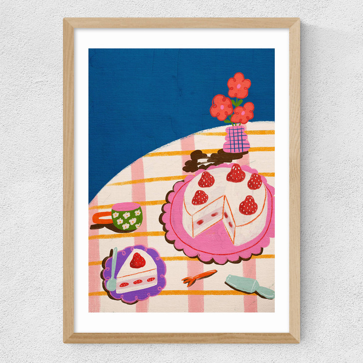 Strawberry by Kartika Paramita Medium Oak Frame Strawberry by Kartika Paramita Medium Oak Frame