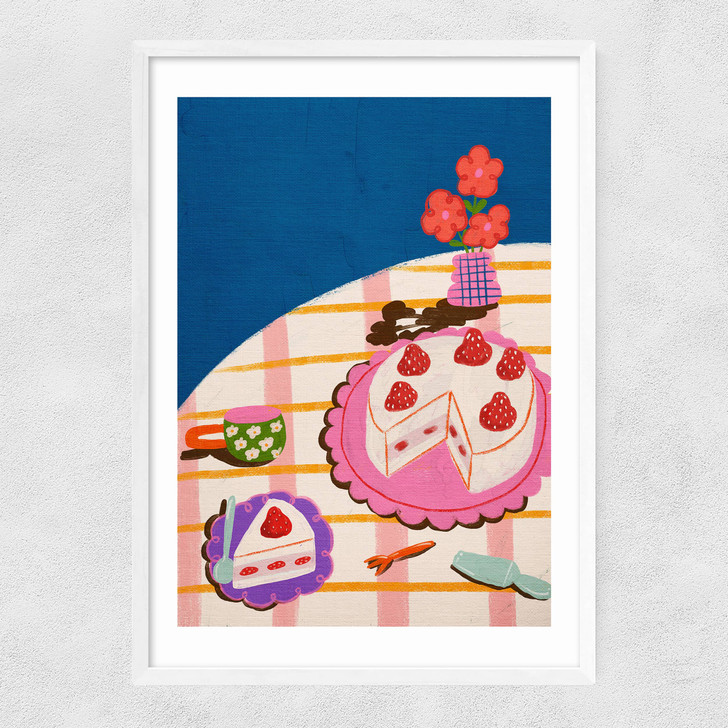 Strawberry by Kartika Paramita Narrow White Frame Strawberry by Kartika Paramita Narrow White Frame