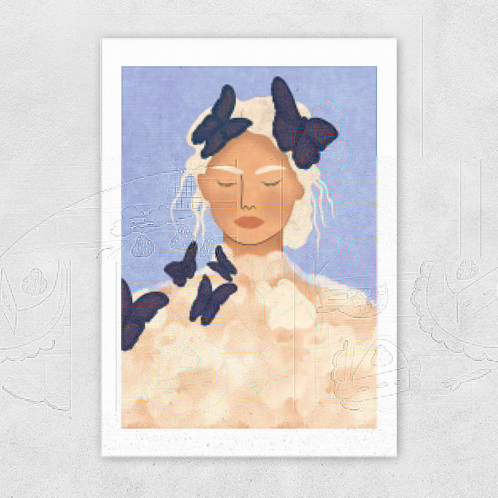 Strawberry by Kartika Paramita Wide White Frame Strawberry by Kartika Paramita Wide White Frame