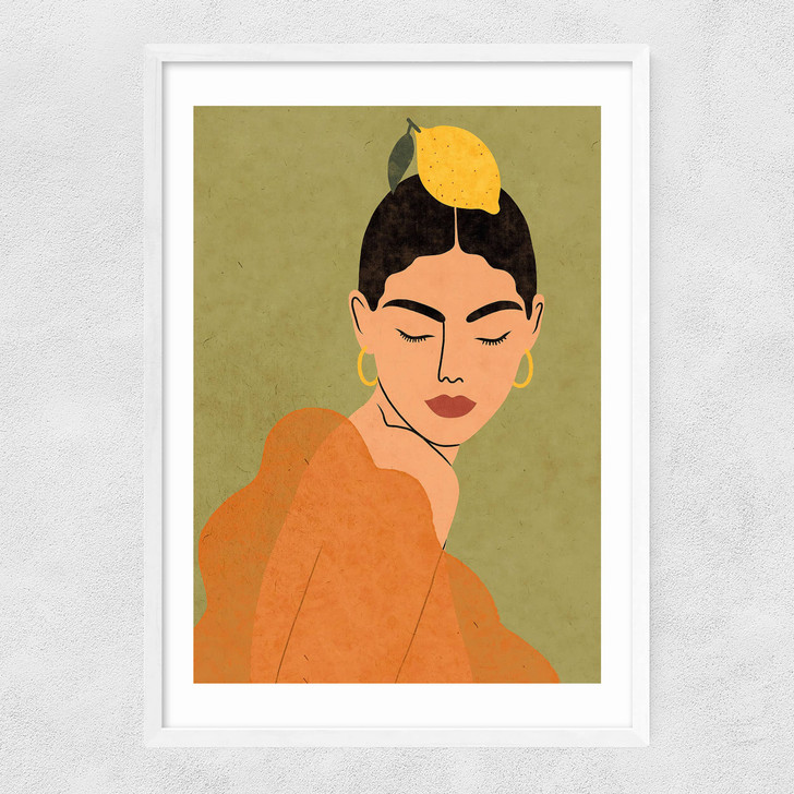 A Lemon Fee Narrow White Frame