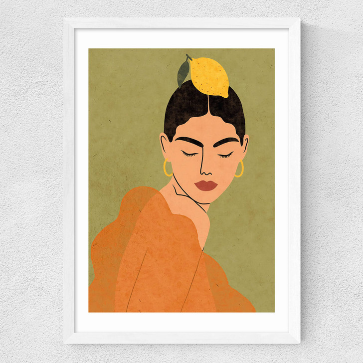 A Lemon Fee Medium White Frame