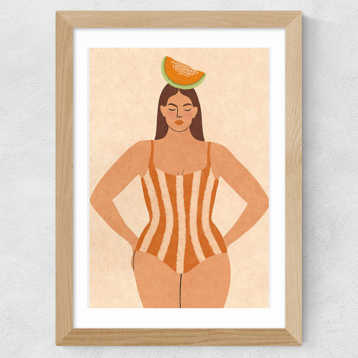 Cantaloupe Bae Wide Oak Frame Cantaloupe Bae Wide Oak Frame