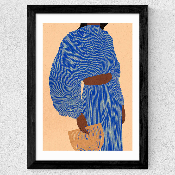 Plisse Bleu Wide Black Frame