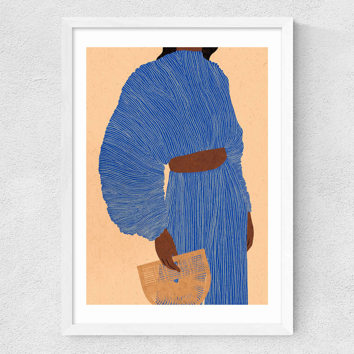 Plisse Bleu Medium White Frame