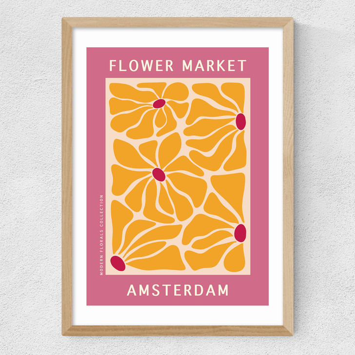 Amsterdam Flower Market Medium Oak Frame Amsterdam Flower Market Medium Oak Frame