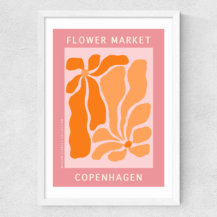 Copenhagen Flower Market Medium White Frame